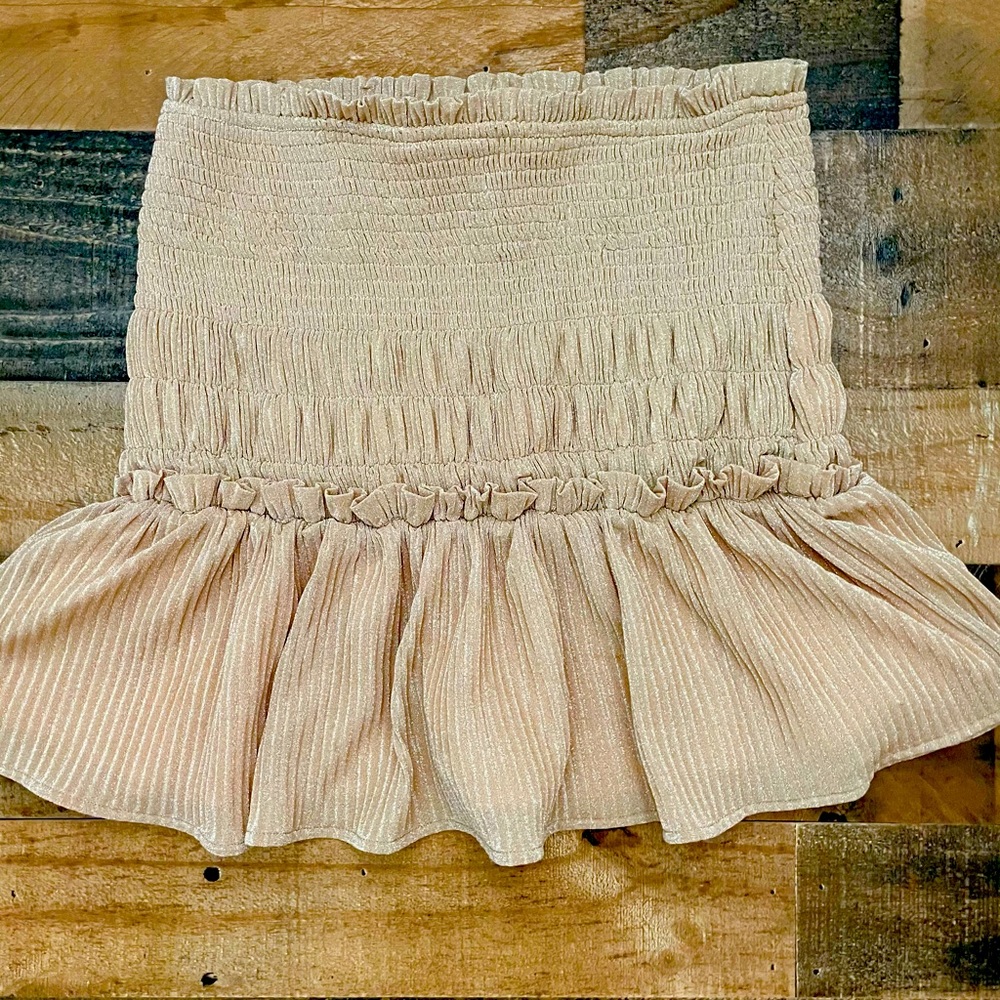 STORIA | Ruby and Jenna | Gold Smocked Skirt